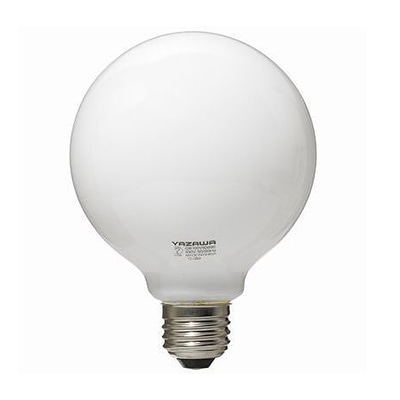 ヤザワコーポレーション 白熱電球 ボール電球 60W形 ホワイト GW100V57W95 1個（ご注文単位1個）【直送品】