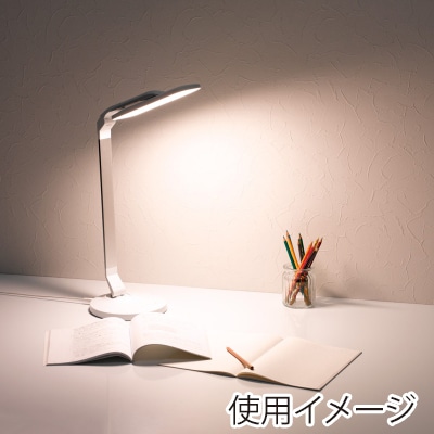 ヤザワコーポレーション 調光調色USB出力機能付き LEDデスクスタンド ホワイト SDL10C01WH 1個(ご注文単位1個)【直送品】