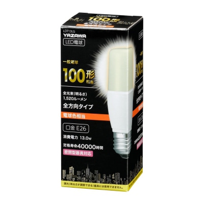 ヤザワコーポレーション T形LED電球 100W形相当 E26 電球色 LDT13LG 1個（ご注文単位1個）【直送品】