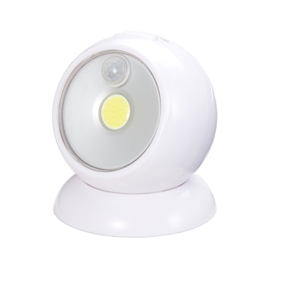 ヤザワコーポレーション ボールセンサーライト 乾電池式 白色LED 人感・明暗センサー付 NBSMN45WH 1個（ご注文単位1個）【直送品】