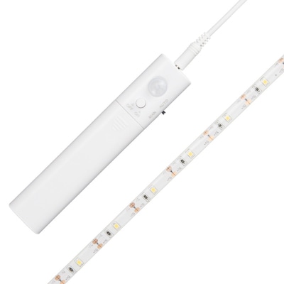 ヤザワコーポレーション テープセンサーライト M 乾電池式 白色LED×30灯 人感センサー付 NBMN51WH 1個(ご注文単位1個)【直送品】