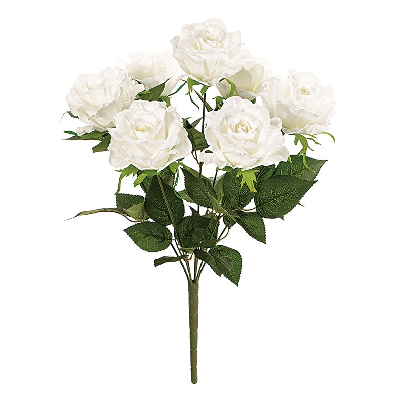 東京堂 造花 グレースローズブッシュ FM1275 ホワイト 1本(ご注文単位1本)【直送品】