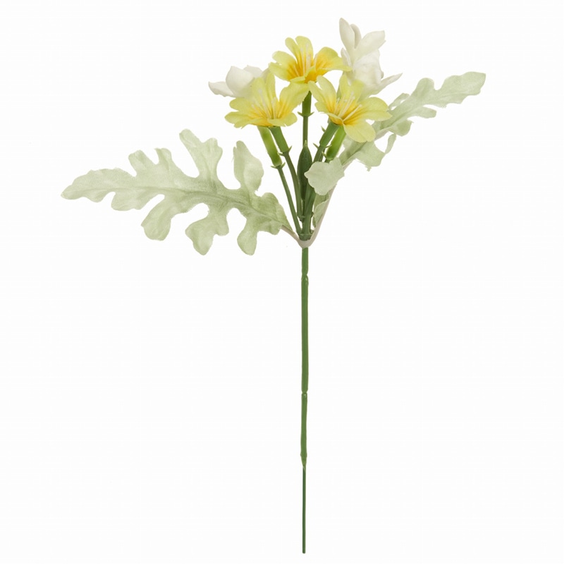 東京堂 造花 ブバリアフラワーピック FM5183 ホワイトイエロー 1束(ご注文単位1束)【直送品】