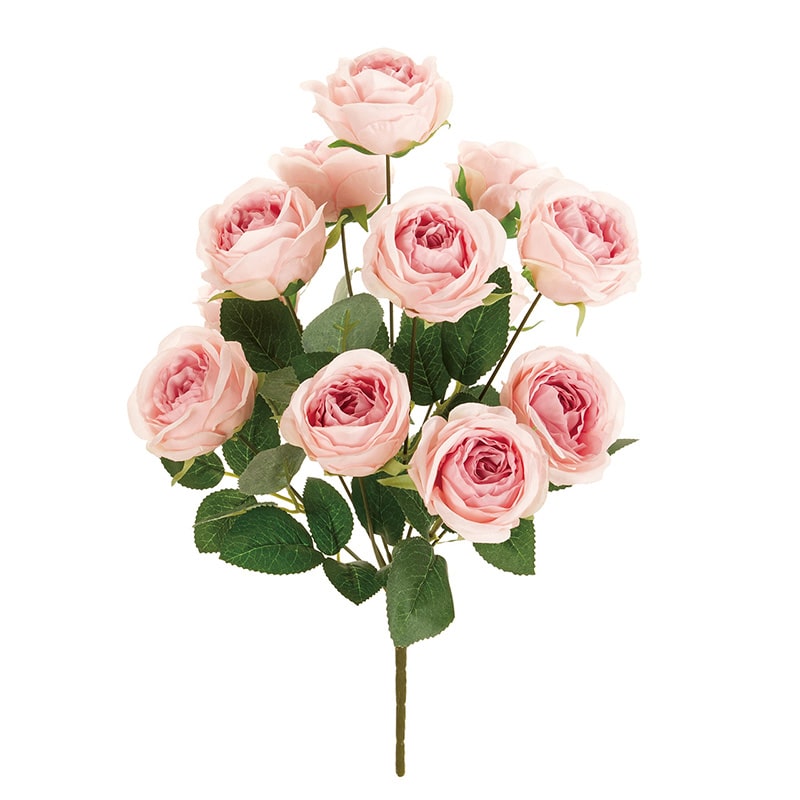 東京堂 造花　ルシアローズブッシュ FM1617 ピンク 1本（ご注文単位1本）【直送品】