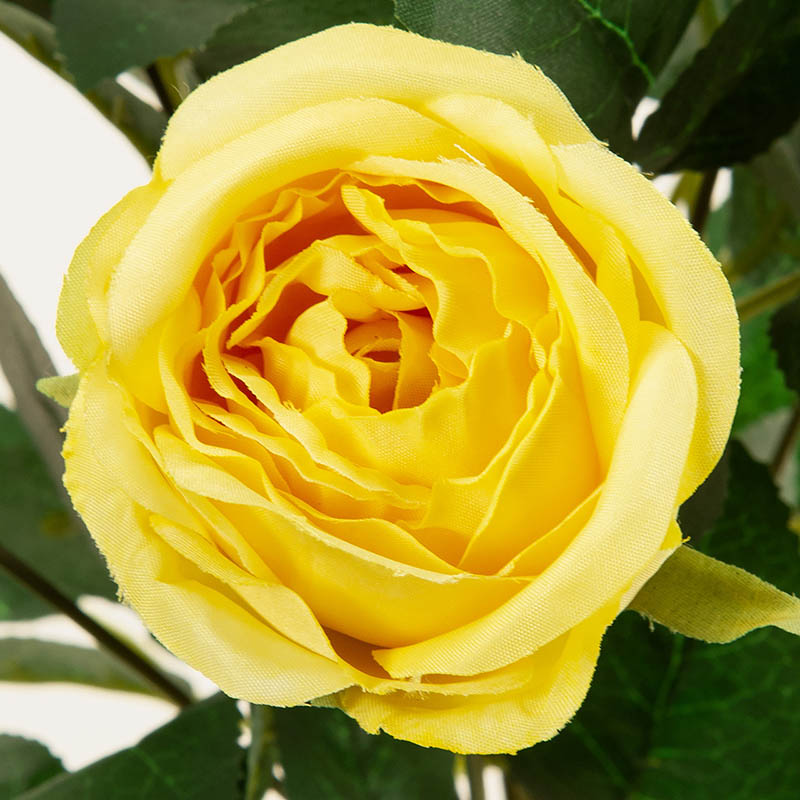 東京堂 造花　ルシアローズブッシュ FM1617 イエロー 1本（ご注文単位1本）【直送品】