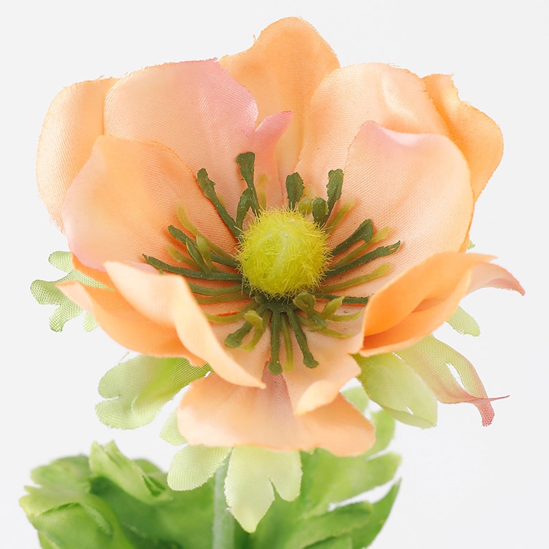 東京堂 造花 ミニョンアネモネ FM9655 ピーチ 1本(ご注文単位1本)【直送品】