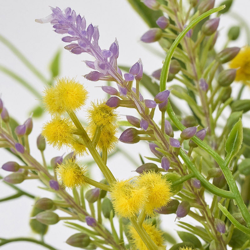 東京堂 造花 ウインディミモザブーケ イエロー/ラベンダー FM006523 1束(ご注文単位1束)【直送品】