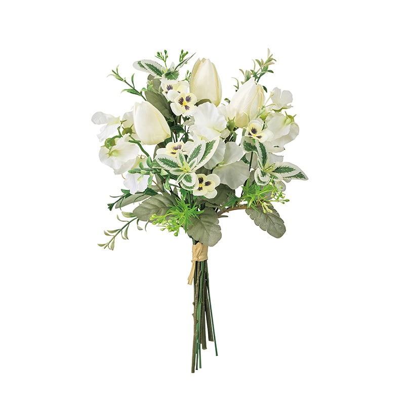 東京堂 造花 ハミングチューリップブーケ クリーム/ホワイト FM008319-001 1束(ご注文単位1束)【直送品】