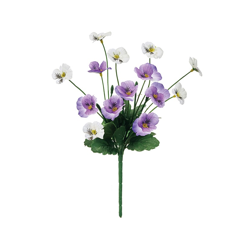 東京堂 造花 レイナパンジーブッシュ パープル/ホワイト FM007169-017 1本（ご注文単位1本）【直送品】