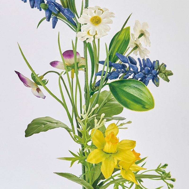 東京堂 造花 フラワーミックスガーランド クリーム/イエロー/ブルー FM002455 1本(ご注文単位1本)【直送品】