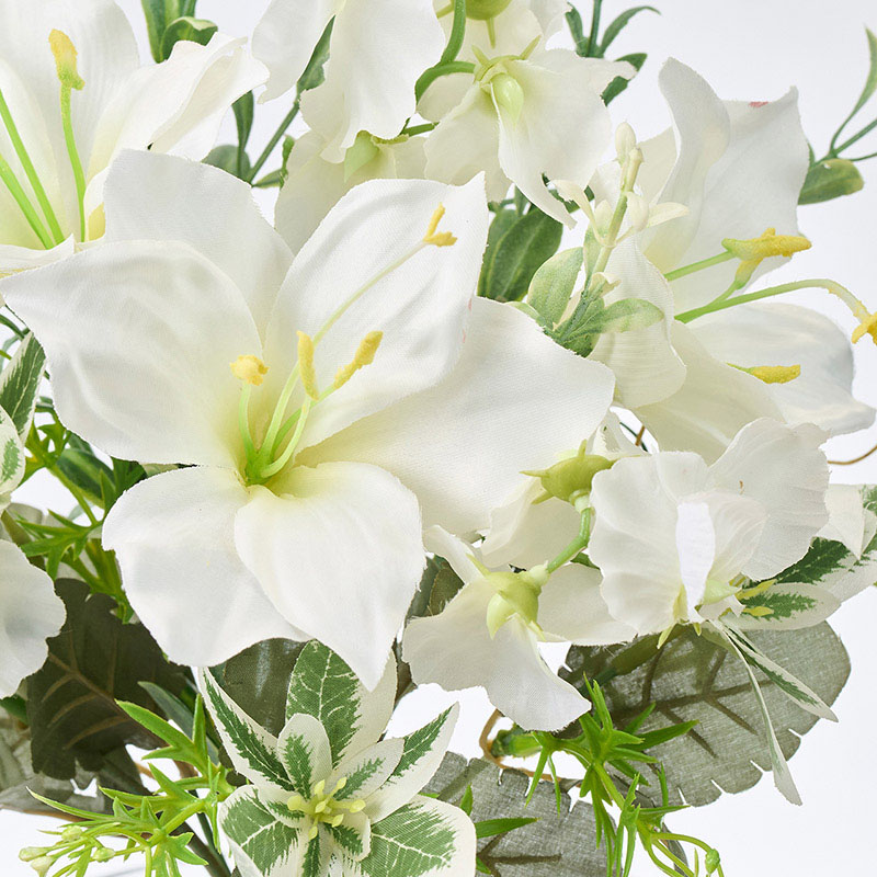 東京堂 造花 ハミングアマリリスブーケ ホワイト FM008327-001 1束(ご注文単位1束)【直送品】