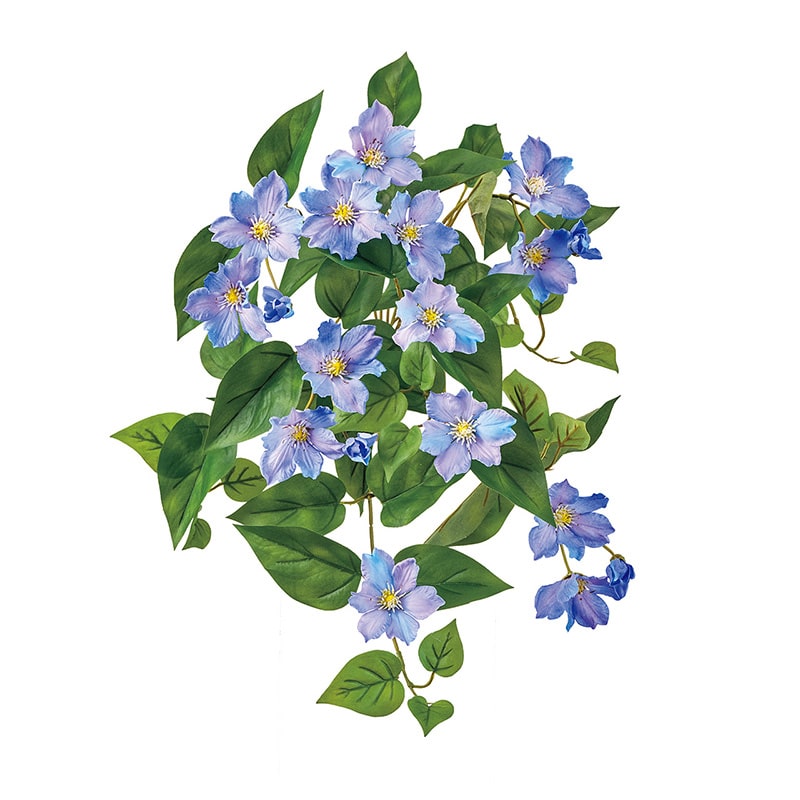 東京堂 造花 サザンクレマチスブッシュ ブルー/ラベンダー FM002454-011 1本（ご注文単位1本）【直送品】