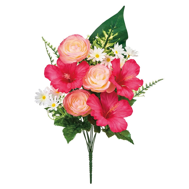 東京堂 造花 ハイビスカスラナンブッシュ ビューティ/ピンク FM0B2504 1本（ご注文単位1本）【直送品】