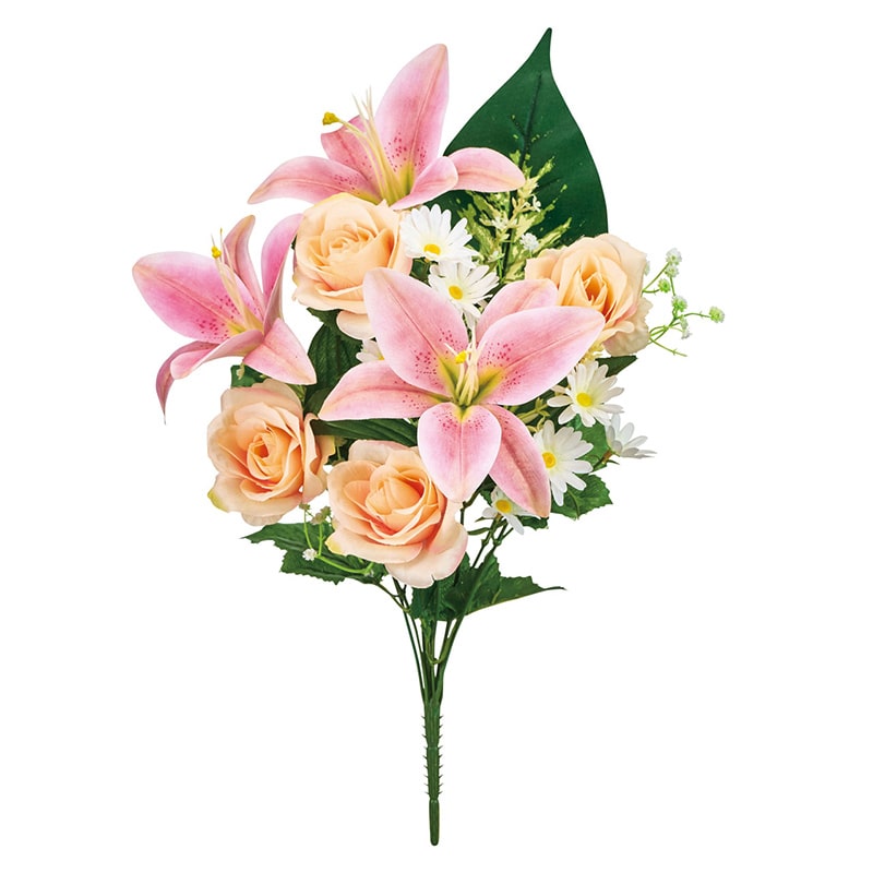 東京堂 造花 リリーローズブッシュ ピーチ/ライラック FM0B2505 1本（ご注文単位1本）【直送品】