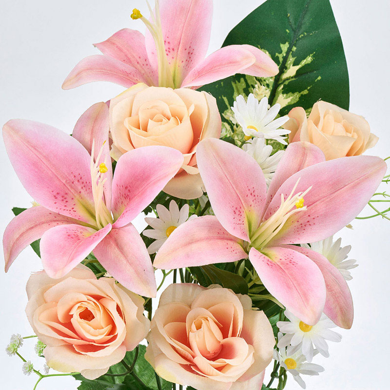 東京堂 造花 リリーローズブッシュ ピーチ/ライラック FM0B2505 1本（ご注文単位1本）【直送品】