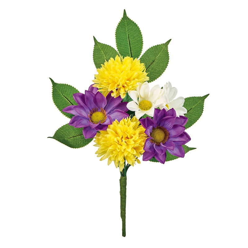 東京堂 造花 マムデージーブッシュ イエロー/パープル FM0B2506 1本（ご注文単位1本）【直送品】