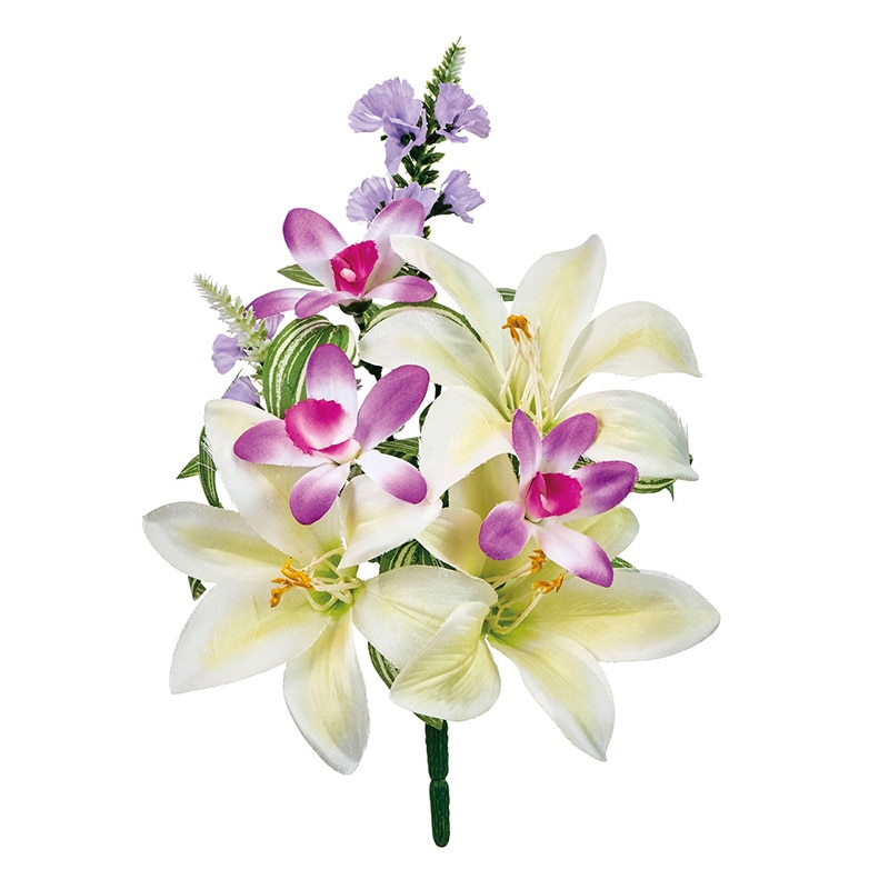 東京堂 造花 リリーデンファレブッシュ クリーム/オーキッド FM0B2509 1本（ご注文単位1本）【直送品】