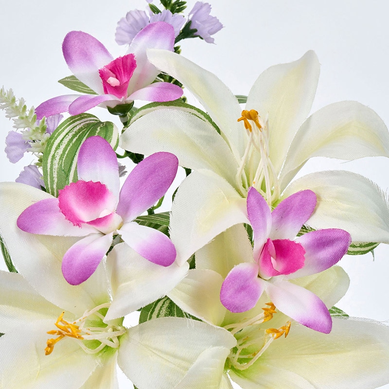 東京堂 造花 リリーデンファレブッシュ クリーム/オーキッド FM0B2509 1本(ご注文単位1本)【直送品】