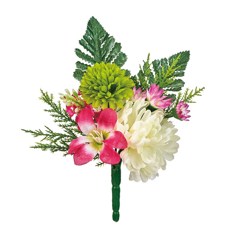 東京堂 造花 ミックスフラワーブッシュS クリーム/レッド FM0B2510-103 1本（ご注文単位1本）【直送品】