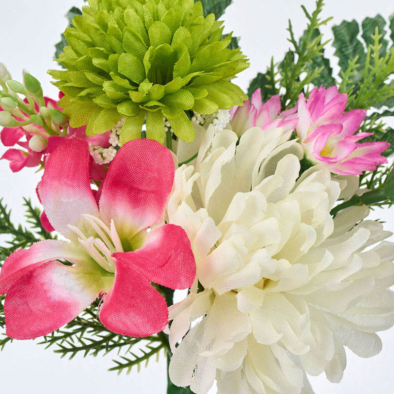 東京堂 造花 ミックスフラワーブッシュS クリーム/レッド FM0B2510-103 1本(ご注文単位1本)【直送品】