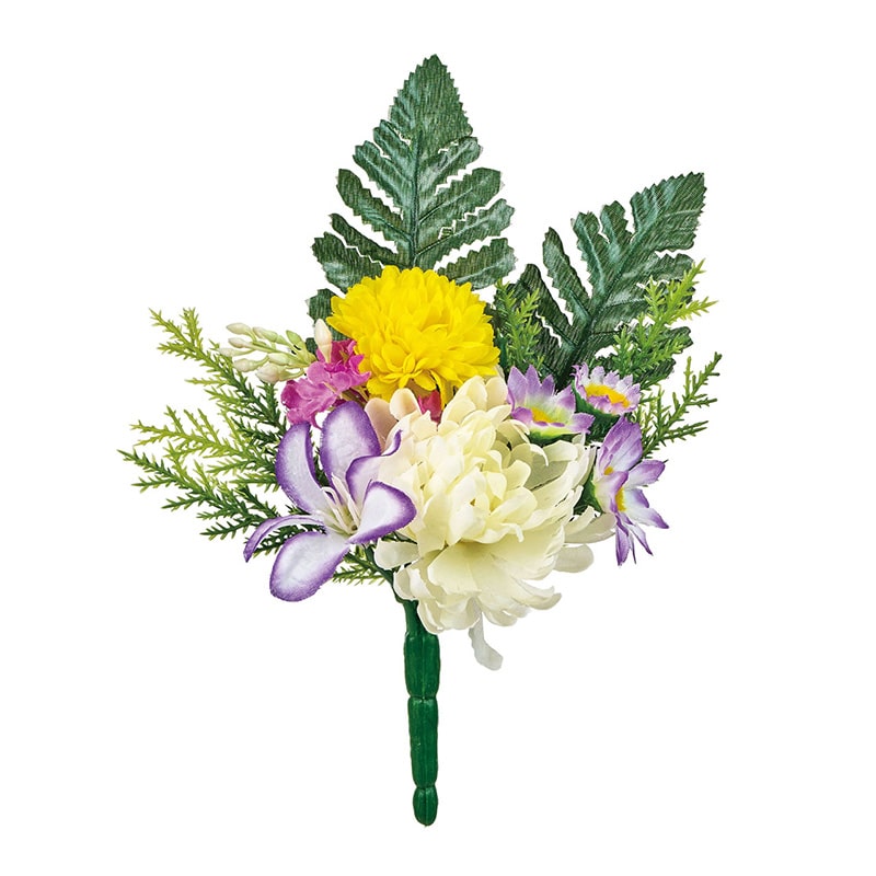 東京堂 造花 ミックスフラワーブッシュS クリーム/パープル FM0B2510-117 1本（ご注文単位1本）【直送品】