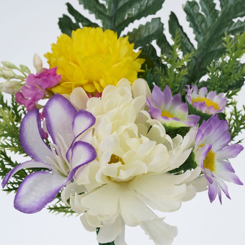 東京堂 造花 ミックスフラワーブッシュS クリーム/パープル FM0B2510-117 1本(ご注文単位1本)【直送品】