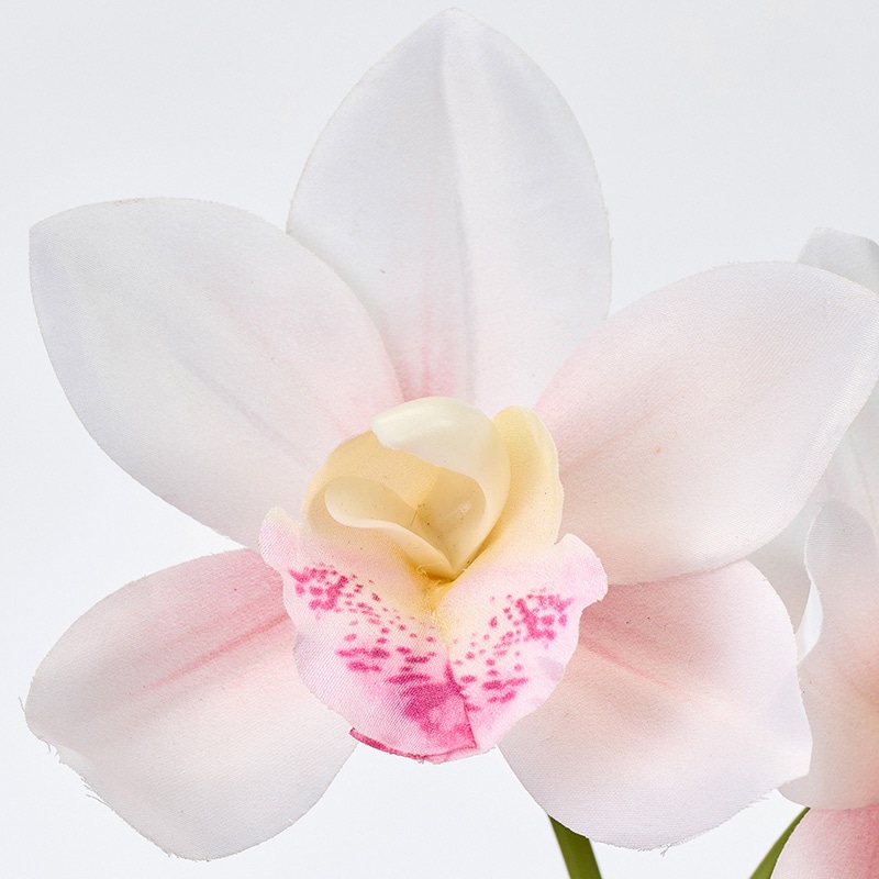 東京堂 造花 ミディシンビジウム ホワイト/ピンク FM001037-102 1本(ご注文単位1本)【直送品】