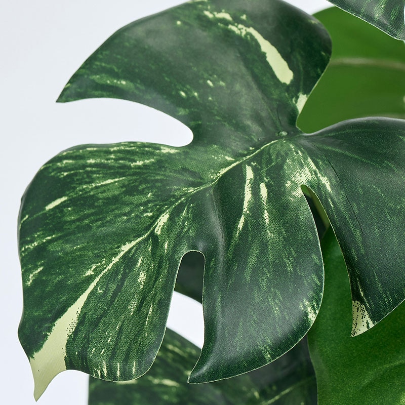 東京堂 造花 斑入りモンステラブッシュ ホワイト/グリーン FG002953 1本(ご注文単位1本)【直送品】