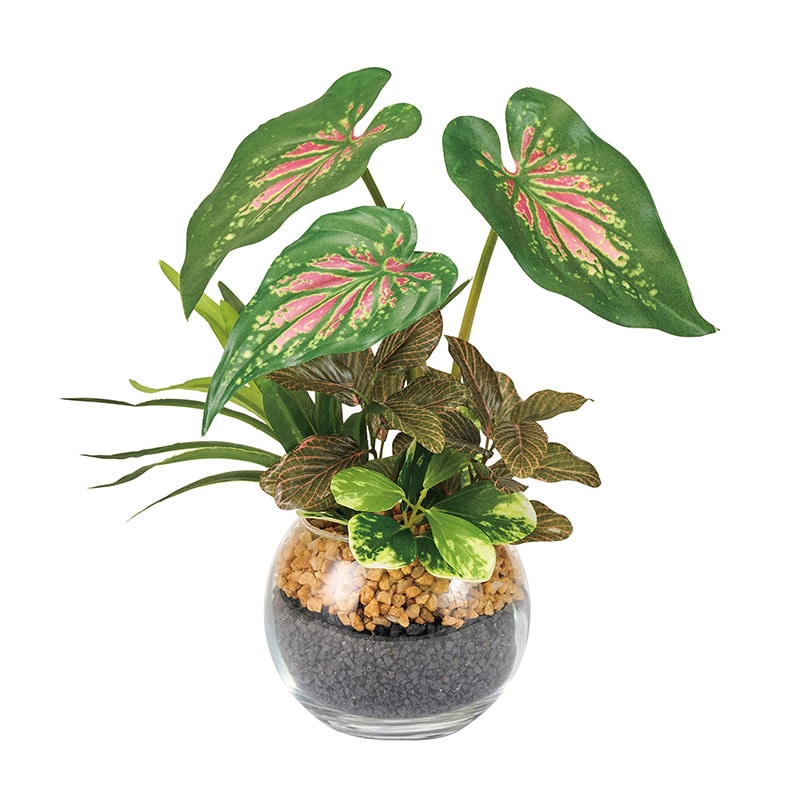 東京堂 造花 ミックスリーフラウンドグラス グリーン FZ000567 1個（ご注文単位1個）【直送品】