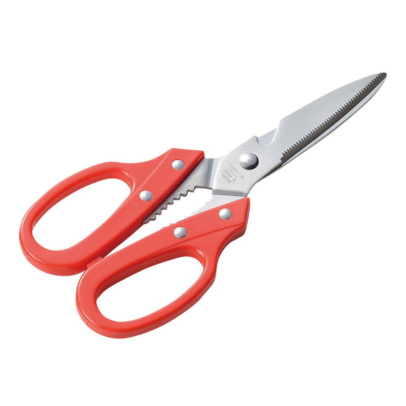 エムテートリマツ カラーハンドル キッチン鋏 赤 7766001 1個（ご注文単位1個）【直送品】