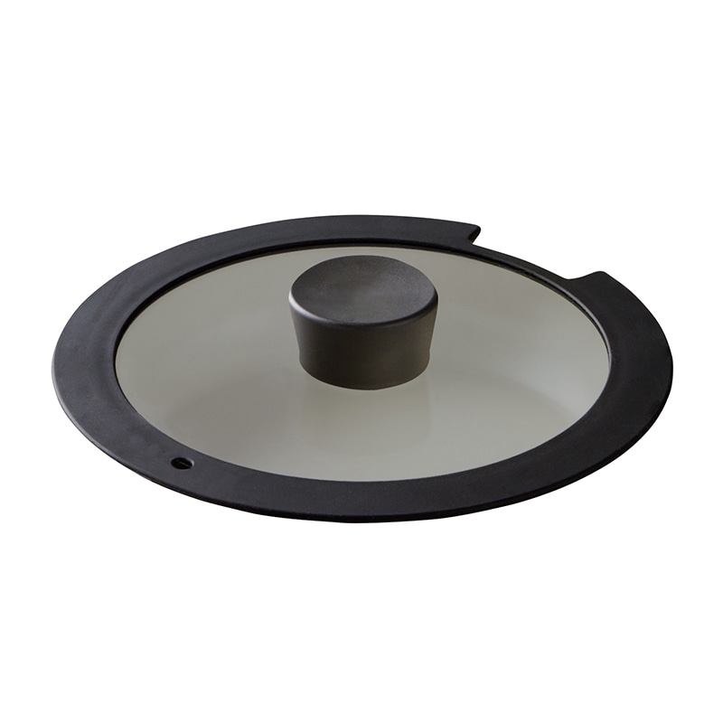 アイリスオーヤマ ダイヤモンドコートパン ガラスふた 28cm ブラック H-IS-GL28 1個(ご注文単位1個)【直送品】