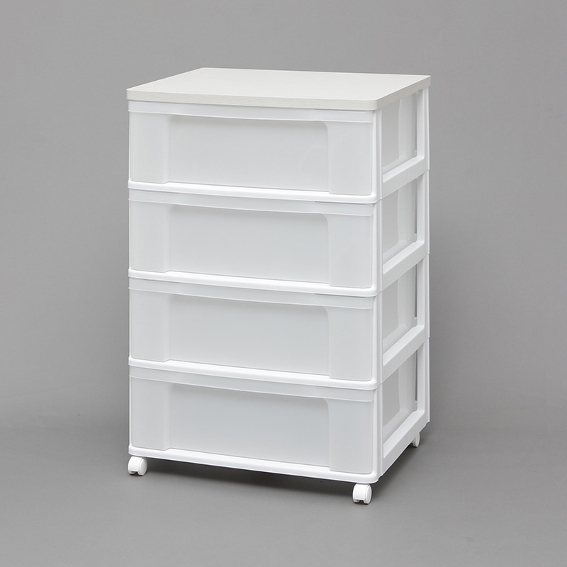 アイリスオーヤマ ウッドトップチェスト 4段 ホワイト/ホワイト W654P 1台(ご注文単位1台)【直送品】