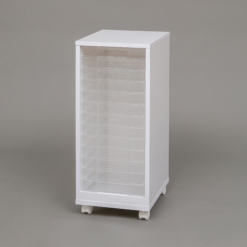 アイリスオーヤマ 木製フロアケース 13段 ホワイト MFE-7130 1個(ご注文単位1個)【直送品】