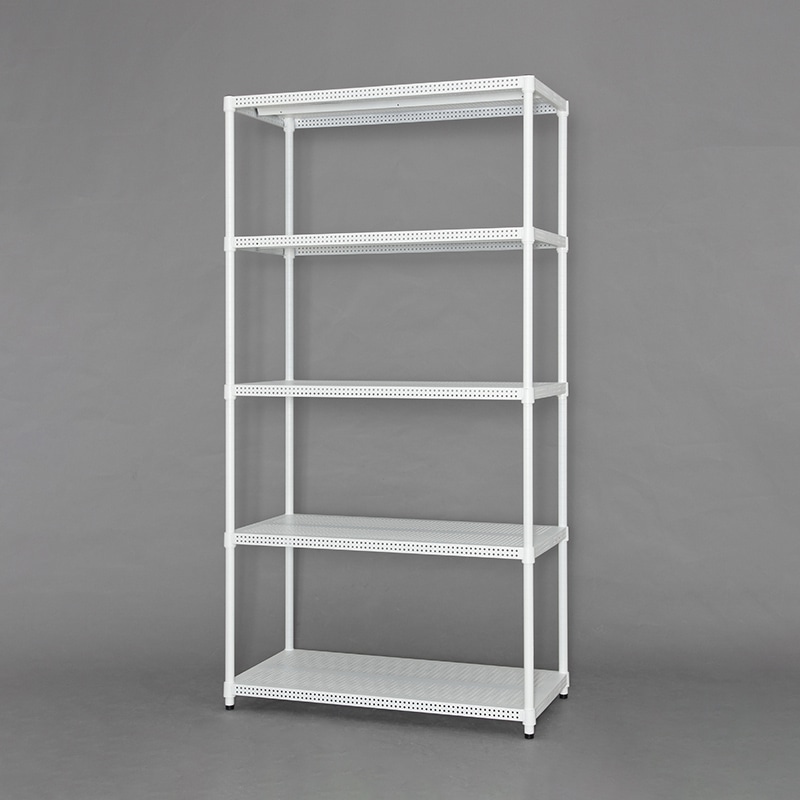 アイリスオーヤマ パンチングラック 幅91cm 5段 ホワイト CMR-P9018J 1台(ご注文単位1台)【直送品】