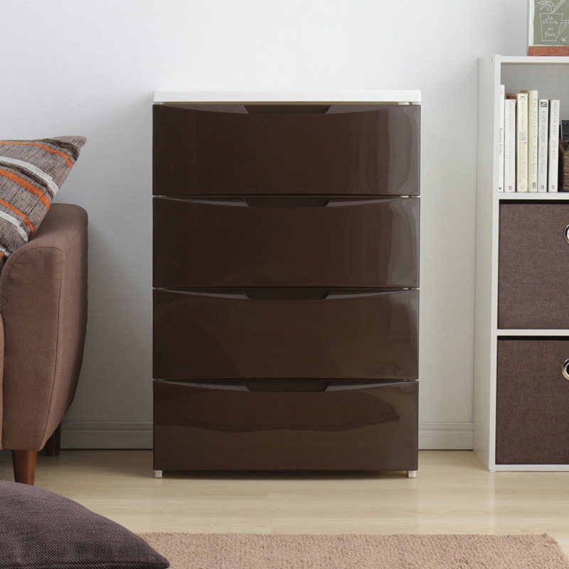 アイリスオーヤマ レギュラーチェスト　4段 ホワイト／ブラウン COD-554 1台（ご注文単位1台）【直送品】