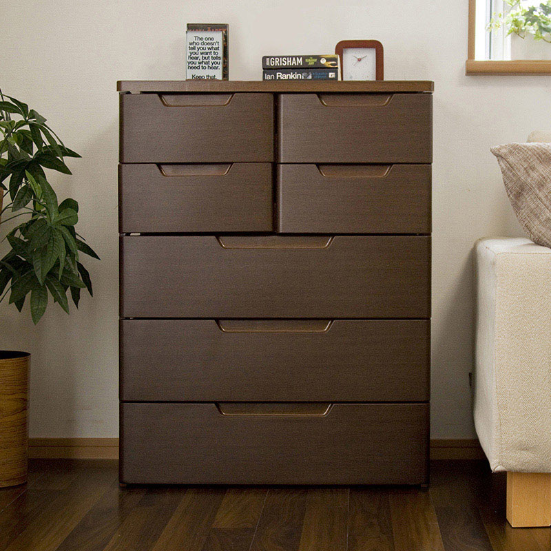 アイリスオーヤマ マルチユースチェスト　5段 木目ブラウン MU-7234 1台（ご注文単位1台）【直送品】