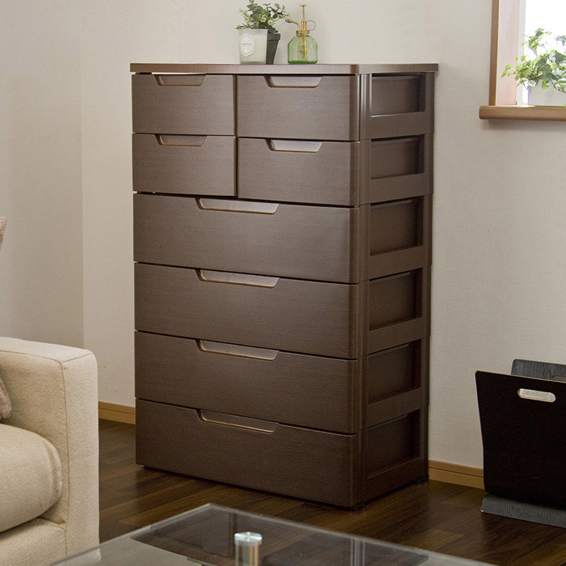 アイリスオーヤマ マルチユースチェスト 6段 木目ブラウン MU-7244 1台(ご注文単位1台)【直送品】