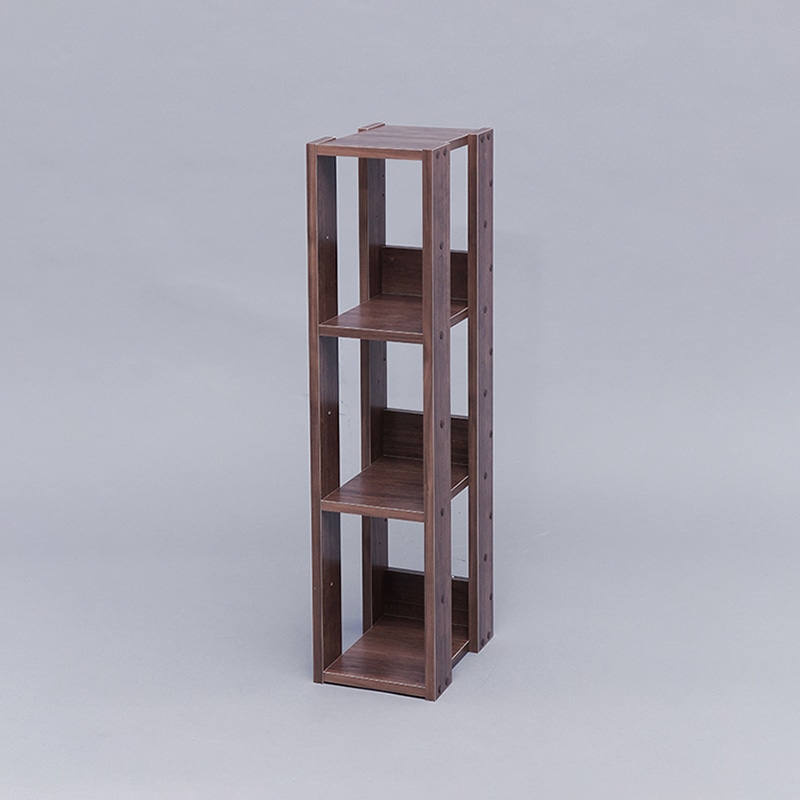 アイリスオーヤマ オープンウッドラック　幅20cm　4段 ブラウン OWR-200 1台（ご注文単位1台）【直送品】