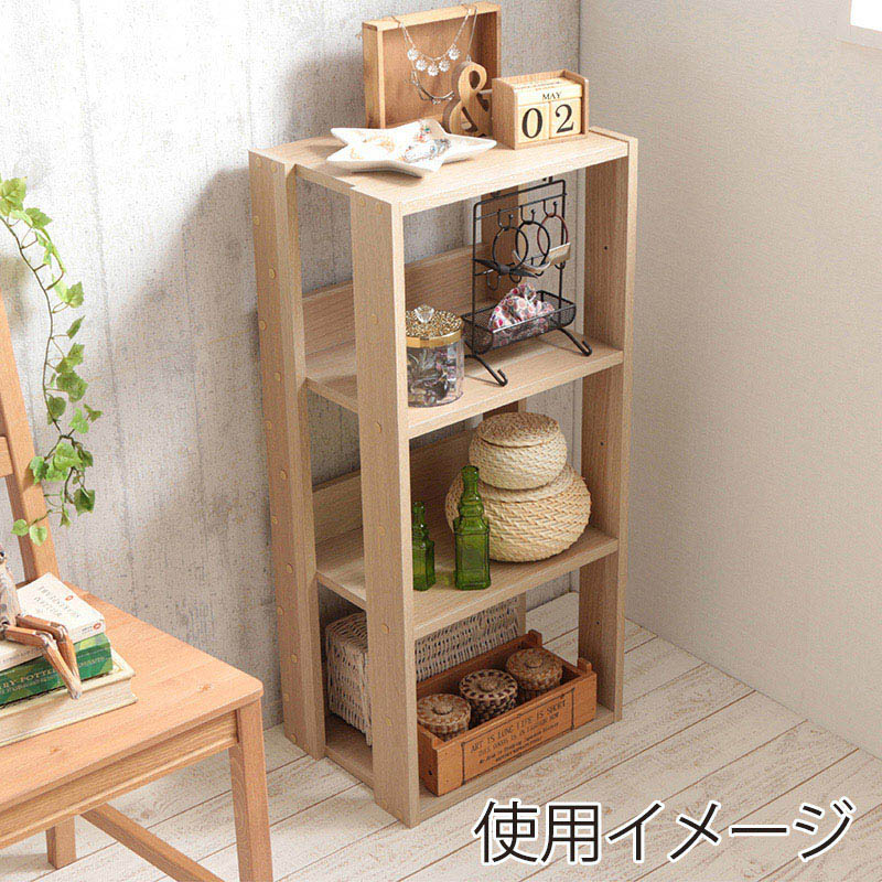 アイリスオーヤマ オープンウッドラック ナチュラル OWR-400 1個(ご注文単位1個)【直送品】