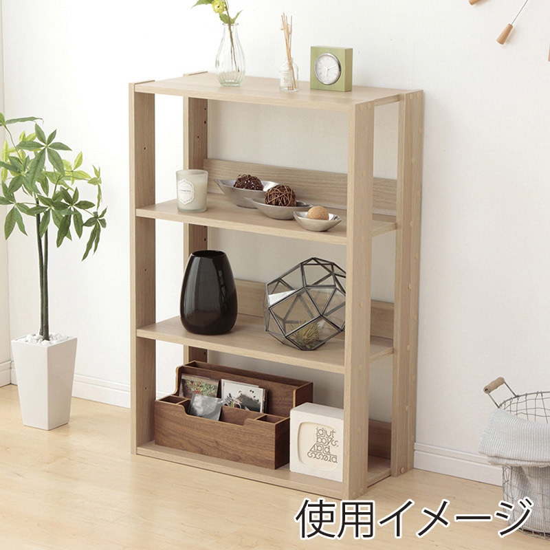 アイリスオーヤマ オープンウッドラック　幅60cm　4段 ナチュラル OWR-600 1台（ご注文単位1台）【直送品】