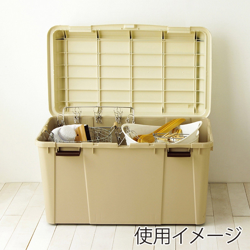 アイリスオーヤマ ワイドストッカー 105L ベージュ WY-780 1台(ご注文単位5台)【直送品】