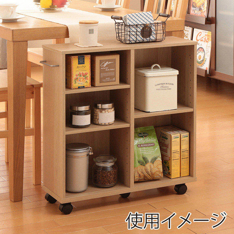 アイリスオーヤマ 収納カート 60×20×65 ナチュラル SYR-6020 1台(ご注文単位1台)【直送品】