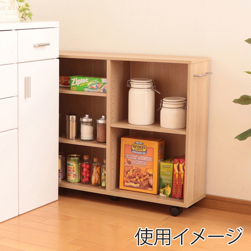 アイリスオーヤマ 収納カート　70×20×65 ナチュラル SYR-7520 1台（ご注文単位1台）【直送品】