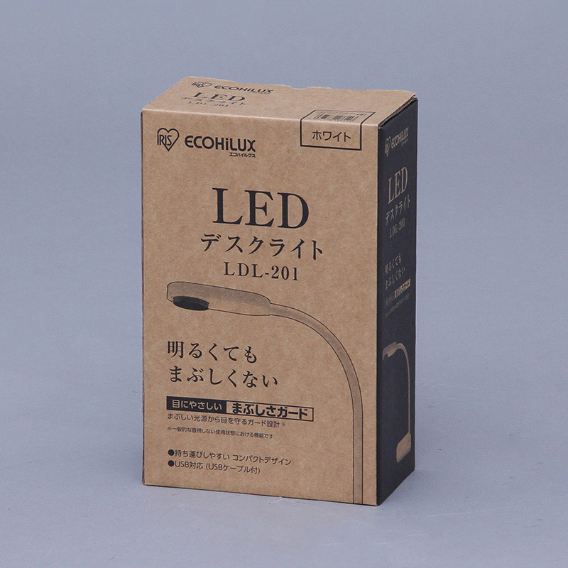 アイリスオーヤマ LEDデスクライト 201 一般形 ホワイト LDL-201-W 1個(ご注文単位1個)【直送品】