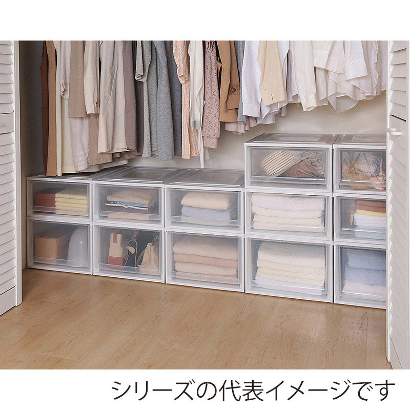 アイリスオーヤマ チェスト L 深型 ホワイト/クリア BC-LD 1台(ご注文単位3台)【直送品】