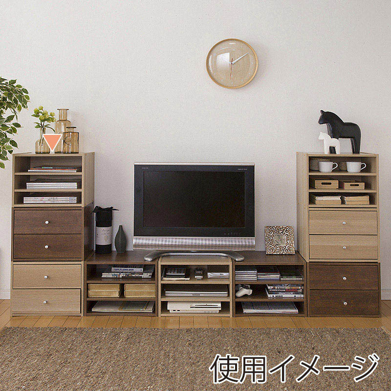 アイリスオーヤマ スタックボックス 棚付き 幅40cm ナチュラル STB-400T 1台(ご注文単位1台)【直送品】