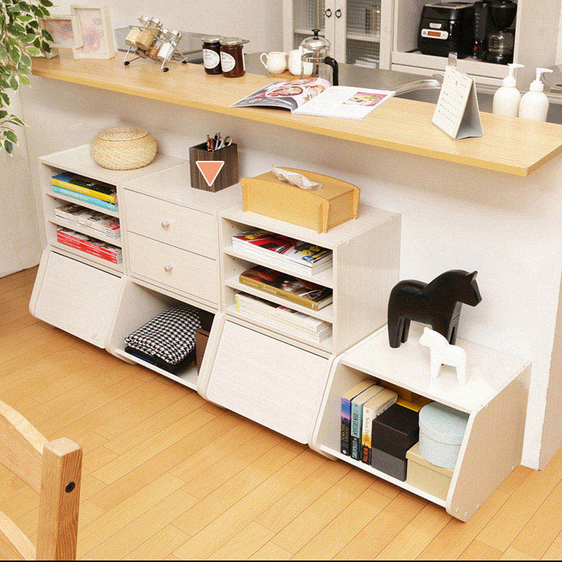 アイリスオーヤマ スタックボックス 引出付き 幅40cm オフホワイト STB-400H 1台(ご注文単位1台)【直送品】