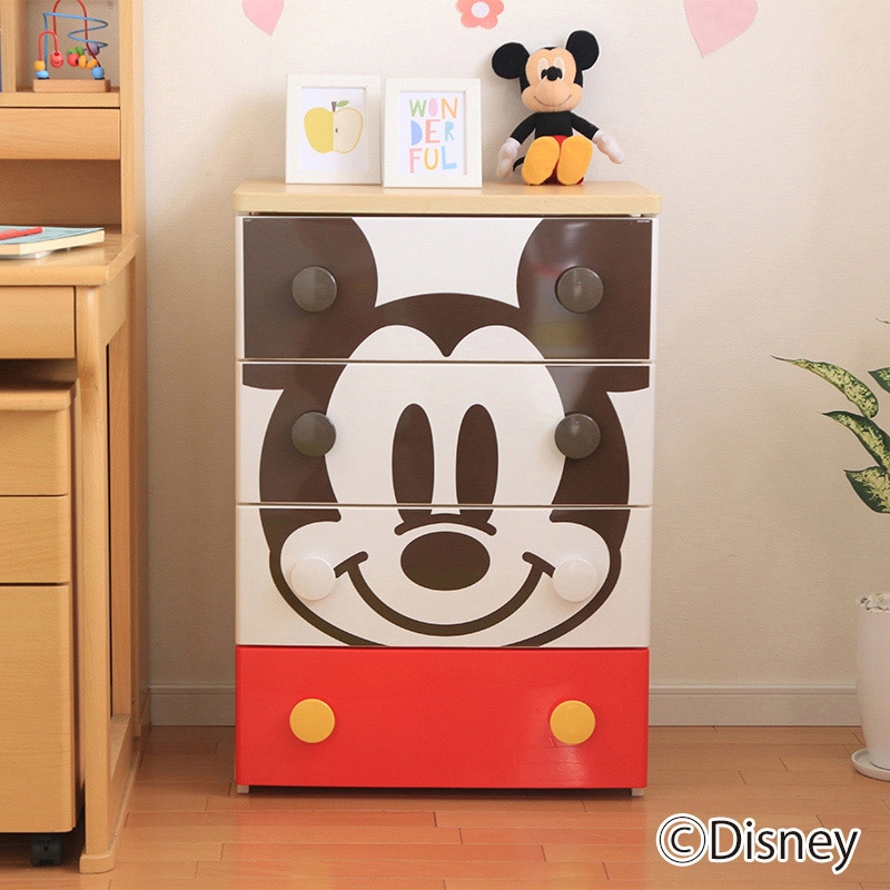 アイリスオーヤマ キャラクターチェスト 4段 ミッキー NHG-W554 1台(ご注文単位1台)【直送品】