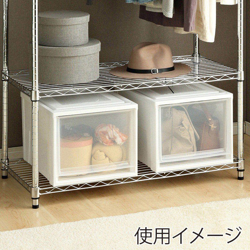 アイリスオーヤマ チェスト　M　深型 ホワイト／クリア BC-MD 1台（ご注文単位3台）【直送品】