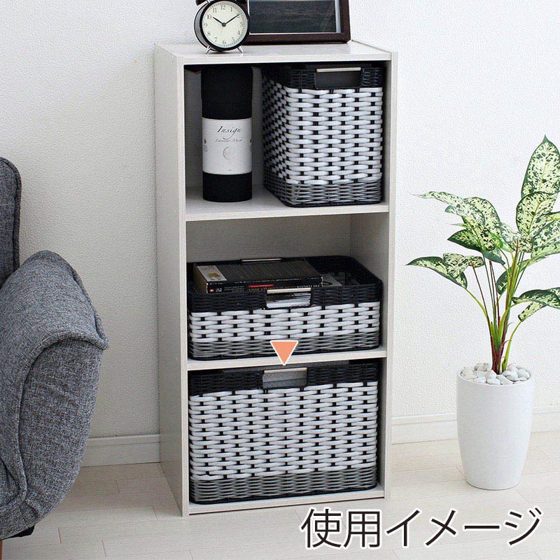 アイリスオーヤマ ウッディバスケット　深型 ホワイト IMK-38D 1個（ご注文単位1個）【直送品】